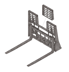 Premier DUO-TACH™ Skid Steer Pallet Forks, Standard Mount, Bolt-In Walk Thru Brick Guard, 48" Long, 5,500 Lbs Tines 5,500 Lb Forks, Class II ITA