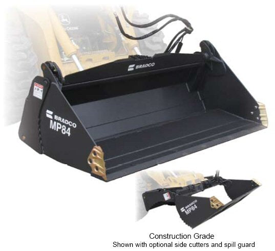 68" Bradco Low Profile Dirt Ready Bucket w/ BOCE w/Side Cutters, For Skid Steers, KD111813