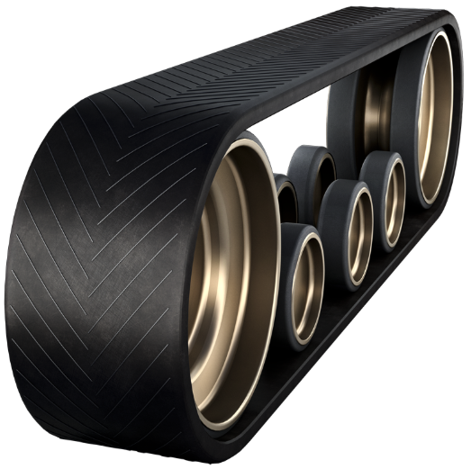 342X18 Rubber Tracks, Cedarapids CR561, CR562, Bomag Paver (Smooth Tread)