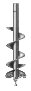 12" Premier Standard Duty Single Flighting CDF/SF Auger, 4 Foot Length, 4-Teeth A12CDF4SF