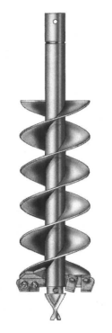 12" Premier Standard Duty Double Flighting CDF Auger, 4 Foot Length, 4-Teeth A12CDF4