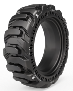 33x12-20 (12-16.5 Equivalent) Solid Tire, Maxam MS705, R-4 (20-7.5) Traction, With Apertures, Press-On Type