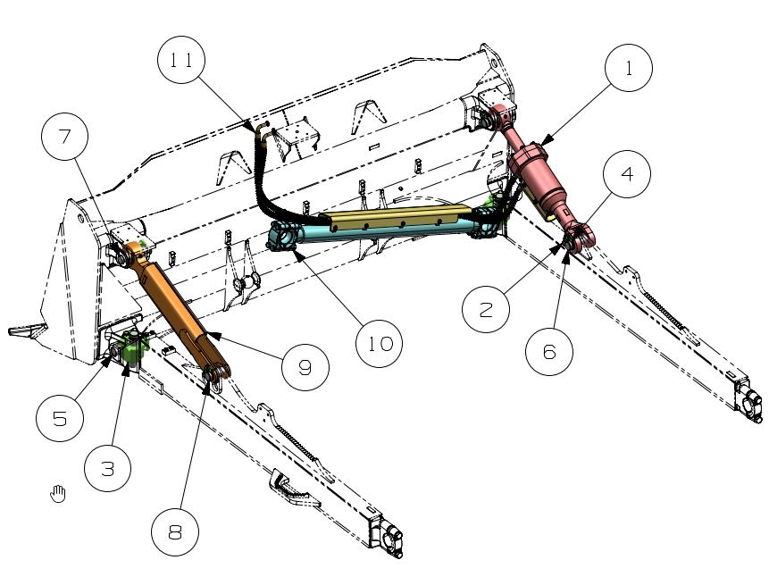 Cylinder And Installation AR for Cat D8T SU Blade | Cat D8 U Blade