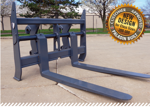84" JRB Construction Utility Forks, 19,700 Lb Capacity, 96" Carriage, Wheel Loader
