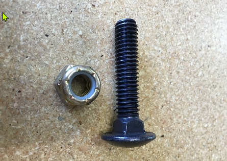 9073 3/8” Carriage Bolt & Nut Fits 10” Bogie wheels