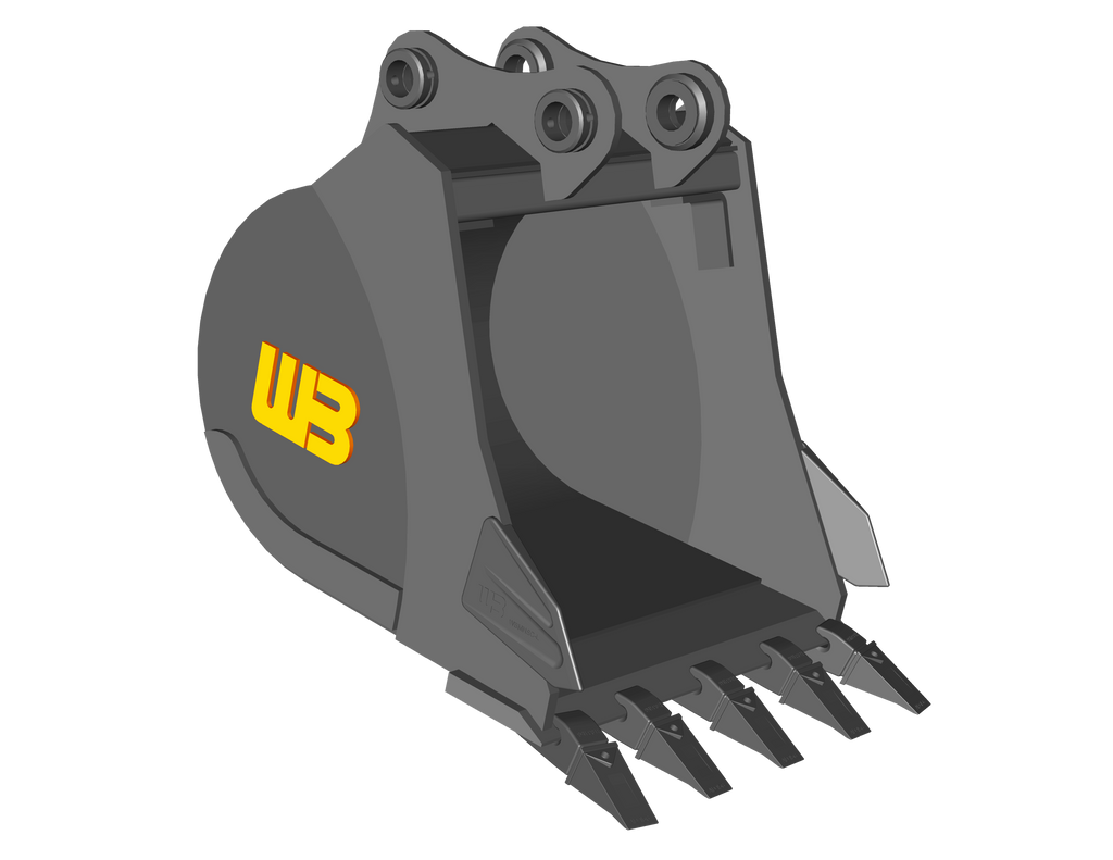 Werk-Brau (WB) 24" Severe Duty Rock Bucket, Universal Mini-Ex and Backhoe U1 3MSD24
