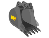 Werk-Brau (WB) 24" Severe Duty Rock Bucket, Universal Mini-Ex and Backhoe U1 3MSD24