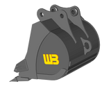 Werk-Brau (WB) 24" Severe Duty Rock Bucket, Universal Mini-Ex and Backhoe U1 3MSD24