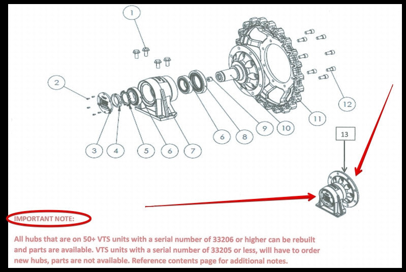 601428 Rear Hub Assembly, OEM Genuine Loegering 50+ VTS